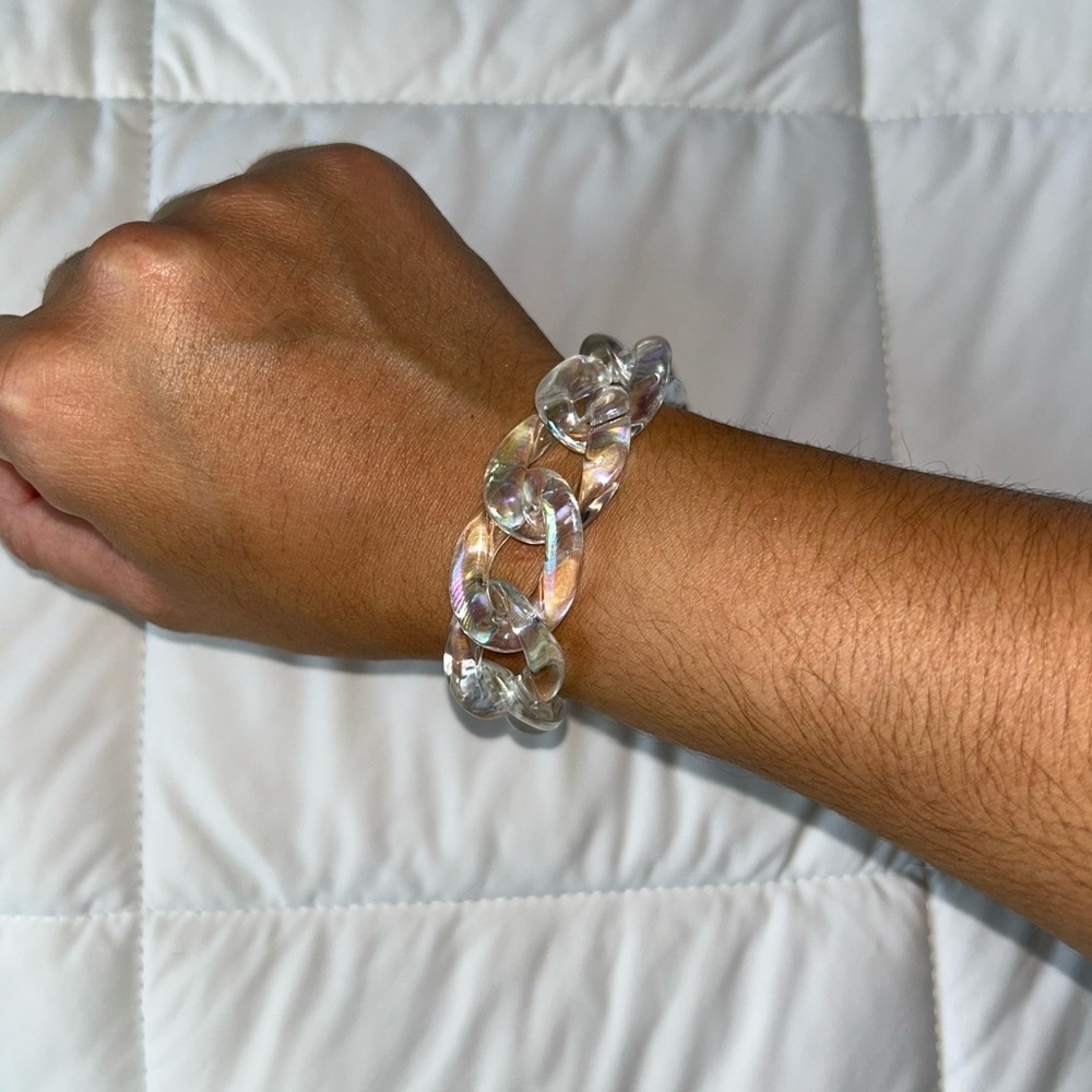 Iridescent acrylic bracelet